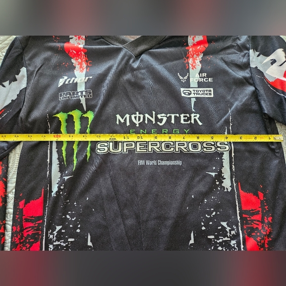 Vintage Men's Black and Red Supercross racing jersey - Picture 3 of 3